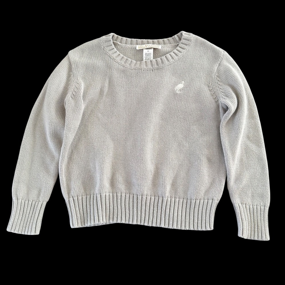 The Beaufort Bonnet Company Kids Gray Cotton Shaker Stitch Crewneck Sweater 2T